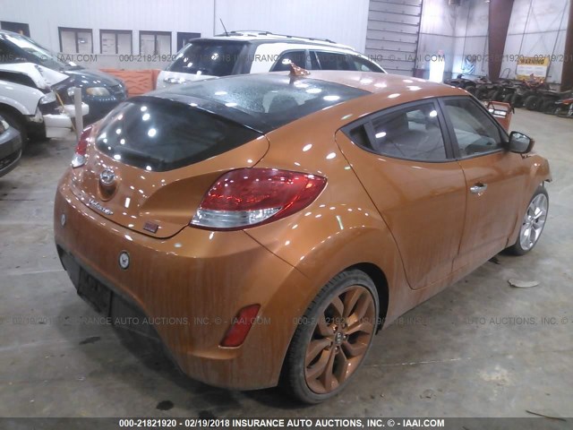 KMHTC6AD3FU218973 - 2015 HYUNDAI VELOSTER ORANGE photo 4