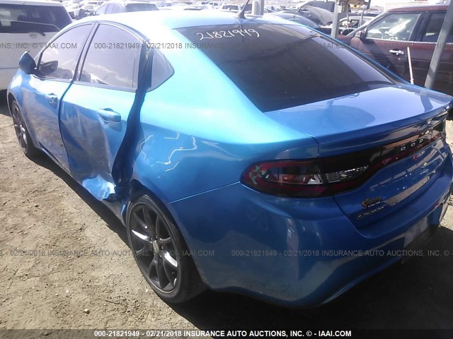 1C3CDFAA0FD434615 - 2015 DODGE DART SE BLUE photo 3