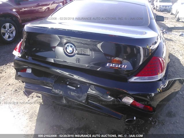 WBAEH13416CR50388 - 2006 BMW 650 I BLACK photo 6