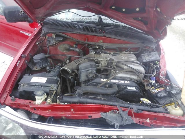 5TEHN72N81Z830085 - 2001 TOYOTA TACOMA DOUBLE CAB წითელი ფოტო 10