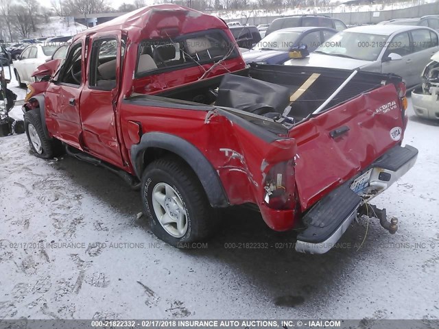 5TEHN72N81Z830085 - 2001 TOYOTA TACOMA DOUBLE CAB წითელი ფოტო 3