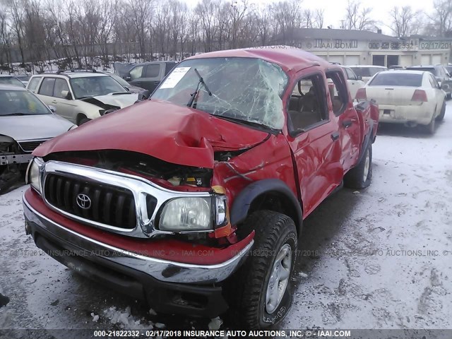 5TEHN72N81Z830085 - 2001 TOYOTA TACOMA DOUBLE CAB RED photo 6