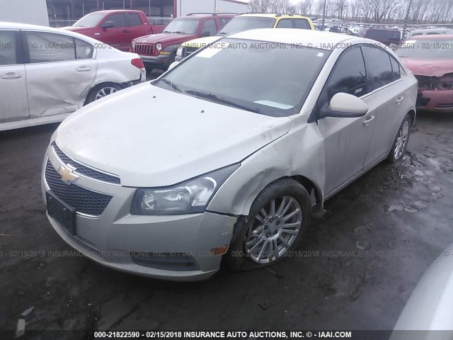 1G1PH5SBXD7298050 - 2013 CHEVROLET CRUZE ECO TAN photo 2