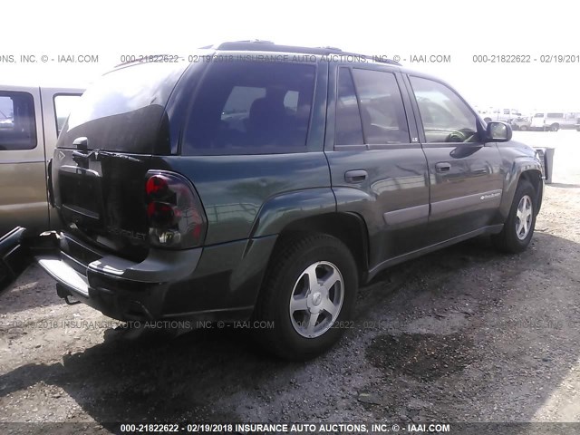 1GNDS13S442376300 - 2004 CHEVROLET TRAILBLAZER LS/LT GREEN photo 4