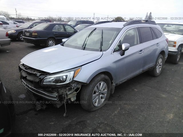 4S4BSACC3F3326909 - 2015 SUBARU OUTBACK 2.5I PREMIUM SILVER photo 2