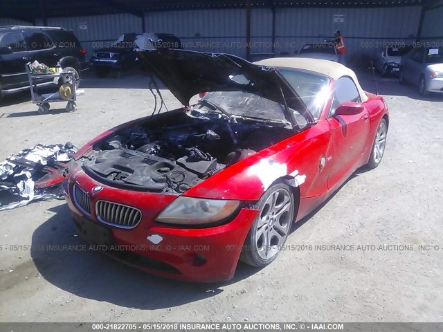 4USBT534X3LT24551 - 2003 BMW Z4 3.0 RED photo 2