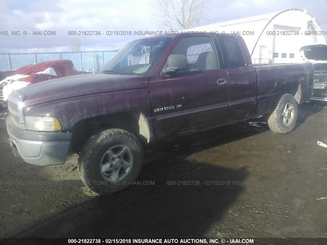 1B7HF13Y71J279936 - 2001 DODGE RAM 1500 MAROON photo 2