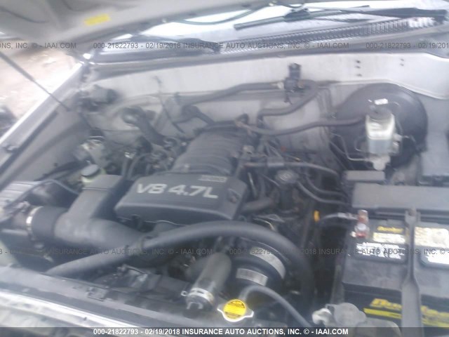 5TBDT44196S539749 - 2006 TOYOTA TUNDRA DOUBLE CAB SR5 SILVER photo 10