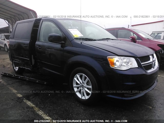 2C4RDGCG6GR235077 - 2016 DODGE GRAND CARAVAN SXT BLUE photo 1