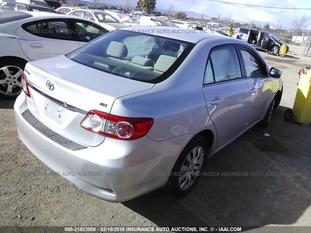 2T1BU4EE2DC111315 - 2013 TOYOTA COROLLA S/LE SILVER photo 4