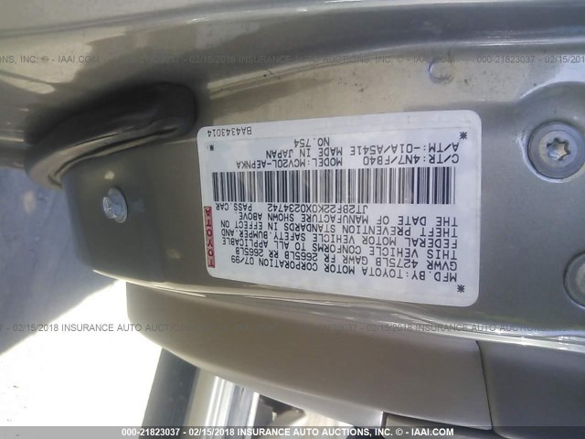 JT2BF22K0X0234742 - 1999 TOYOTA CAMRY LE/XLE Qızıl foto 9