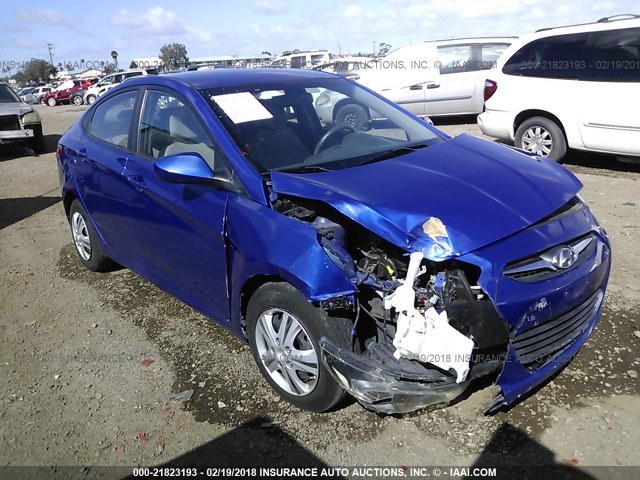 KMHCT4AEXDU541959 - 2013 HYUNDAI ACCENT GLS/GS BLUE photo 1