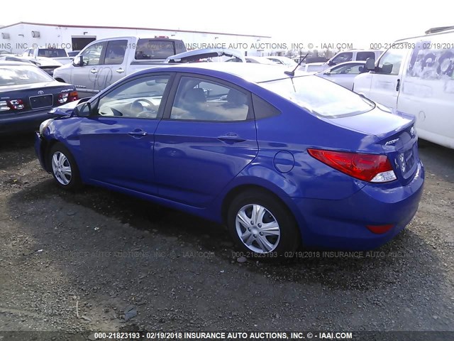 KMHCT4AEXDU541959 - 2013 HYUNDAI ACCENT GLS/GS BLUE photo 3