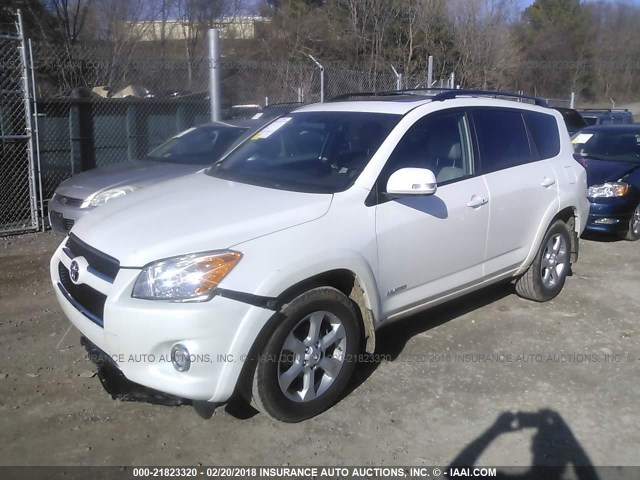 2T3YF4DV1BW089414 - 2011 TOYOTA RAV4 LIMITED WHITE photo 2