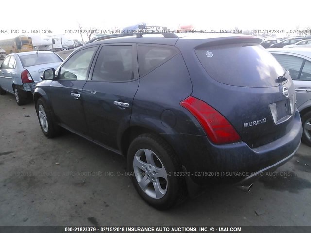 JN8AZ08W43W226194 - 2003 NISSAN MURANO SL/SE Dark Blue photo 3