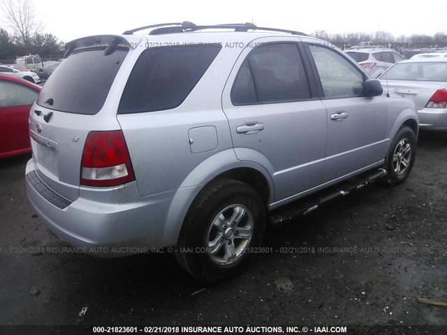 KNDJC733765570275 - 2006 KIA SORENTO EX/LX SILVER photo 4