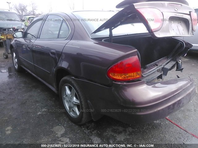 1G3NF52E0YC311285 - 2000 OLDSMOBILE ALERO GLS 勃艮第红 照片 3