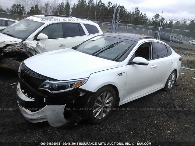 5XXGU4L34GG041448 - 2016 KIA OPTIMA EX WHITE photo 2