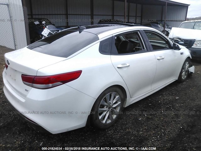 5XXGU4L34GG041448 - 2016 KIA OPTIMA EX WHITE photo 4