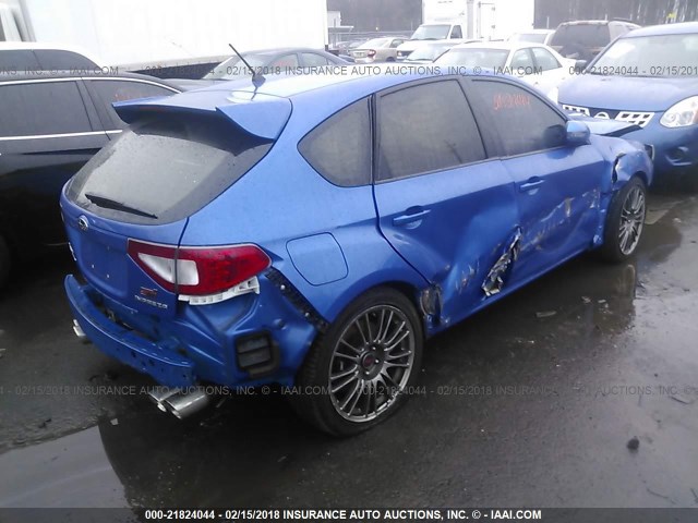 JF1GR8H67DL201142 - 2013 SUBARU IMPREZA WRX STI BLUE photo 4