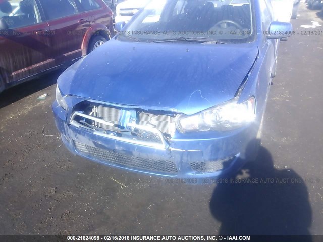 JA32U2FU8BU002284 - 2011 MITSUBISHI LANCER ES/ES SPORT BLUE photo 6