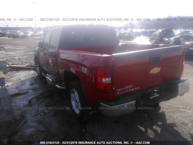 3GCPKSE37BG280327 - 2011 CHEVROLET SILVERADO K1500 LT RED photo 3