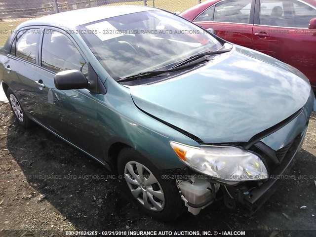 2T1BU40E59C001583 - 2009 TOYOTA COROLLA S/LE/XLE GREEN photo 1