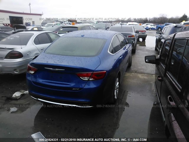 1C3CCCAB8FN634954 - 2015 CHRYSLER 200 LIMITED BLUE photo 4