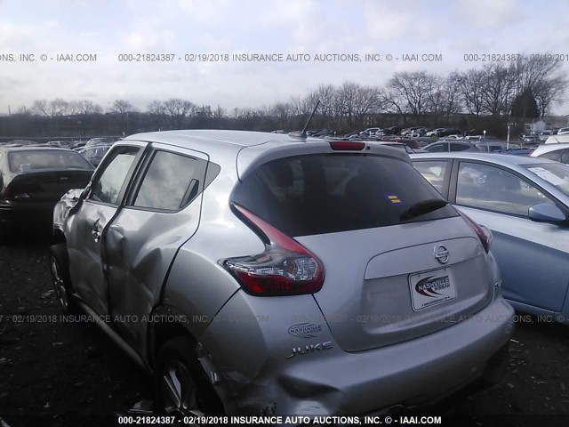 JN8AF5MV0FT557041 - 2015 NISSAN JUKE S/SV/SL/NISMO SILVER photo 3