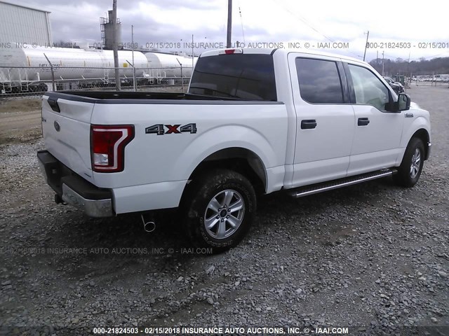 1FTEW1EF9FFB00370 - 2015 FORD F150 SUPERCREW WHITE photo 4