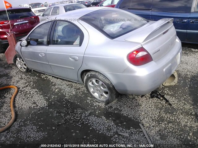 1B3ES56C95D210631 - 2005 DODGE NEON SXT SILVER photo 3