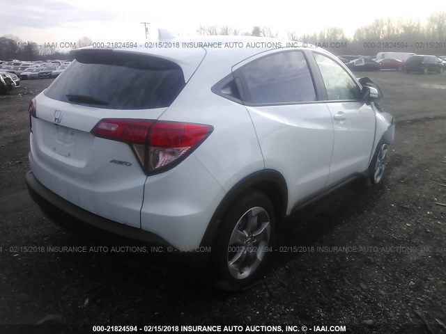 3CZRU6H51HM712860 - 2017 HONDA HR-V EX WHITE photo 4