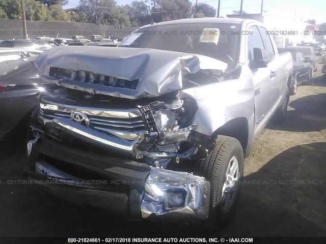 5TFRY5F12HX213774 - 2017 TOYOTA TUNDRA DOUBLE CAB SR/SR5 SILVER photo 2