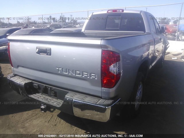 5TFRY5F12HX213774 - 2017 TOYOTA TUNDRA DOUBLE CAB SR/SR5 SILVER photo 4