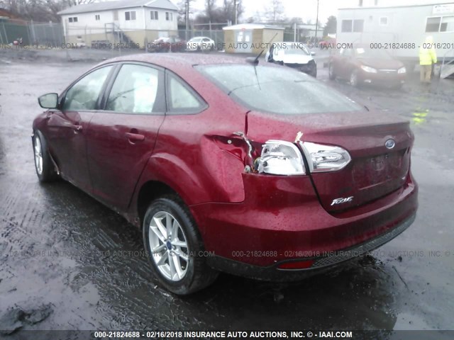 1FADP3F2XFL353477 - 2015 FORD FOCUS SE MAROON photo 3