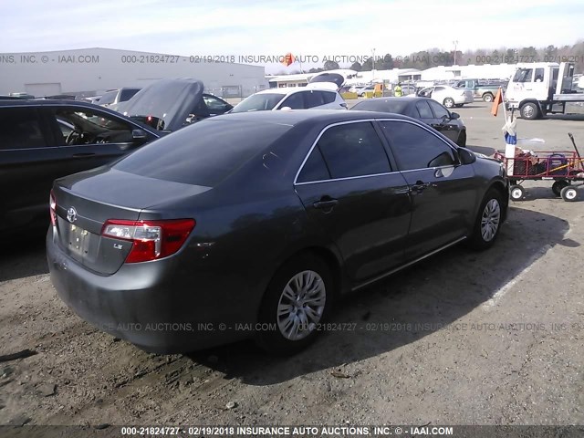 4T4BF1FK0DR280959 - 2013 TOYOTA CAMRY L/SE/LE/XLE GRAY photo 4