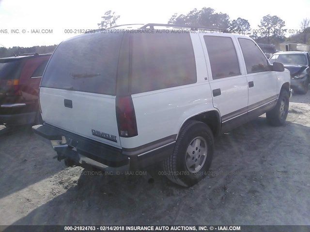 1GNEK13K1SJ430420 - 1995 CHEVROLET TAHOE K1500 WHITE photo 4