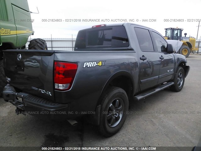 1N6BA0EC4EN505006 - 2014 NISSAN TITAN S/SV/SL/PRO-4X GRAY photo 4