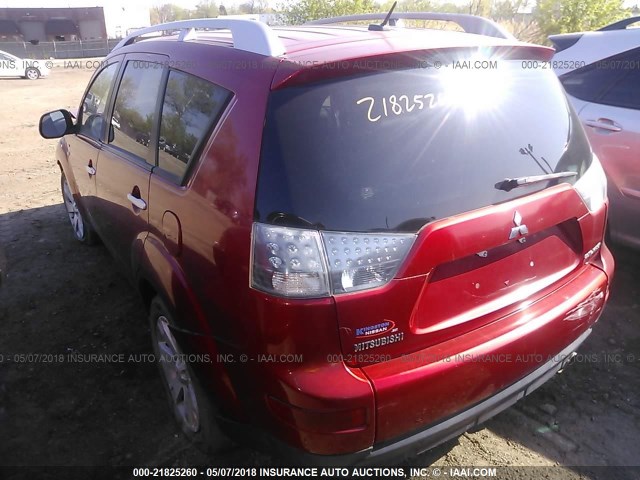 JA4MT41X88Z002639 - 2008 MITSUBISHI OUTLANDER XLS RED photo 3