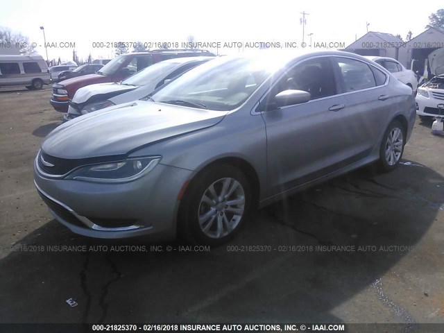 1C3CCCAB1FN723670 - 2015 CHRYSLER 200 LIMITED SILVER photo 2