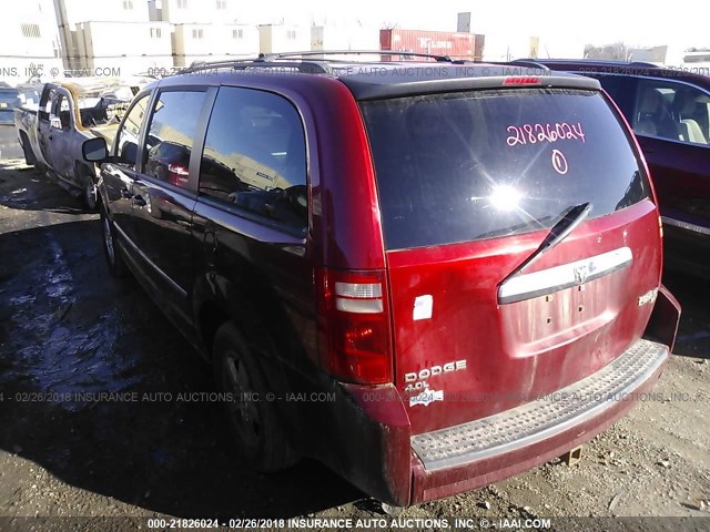 2D8HN54X99R539357 - 2009 DODGE GRAND CARAVAN SXT MAROON photo 3