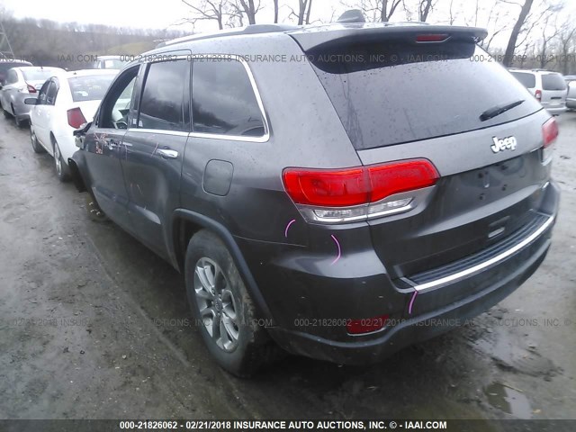 1C4RJEBG5FC654737 - 2015 JEEP GRAND CHEROKEE LIMITED GRAY photo 3