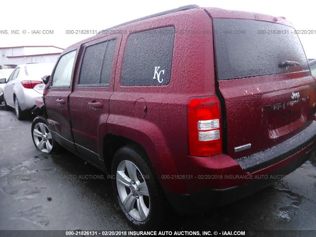 1C4NJPFA8ED699258 - 2014 JEEP PATRIOT LATITUDE RED photo 3