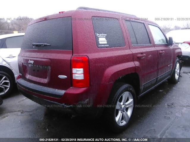 1C4NJPFA8ED699258 - 2014 JEEP PATRIOT LATITUDE RED photo 4