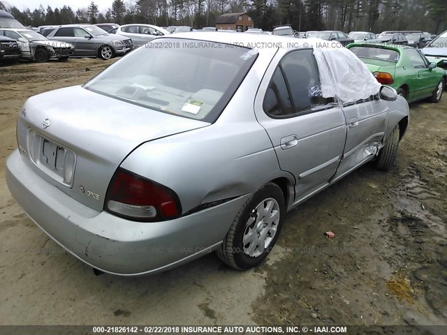 3N1CB51DX2L654390 - 2002 NISSAN SENTRA XE/GXE SILVER photo 4