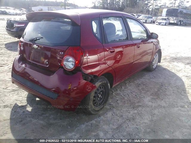 KL1TD6DE1BB252266 - 2011 CHEVROLET AVEO LS/LT BURGUNDY photo 4