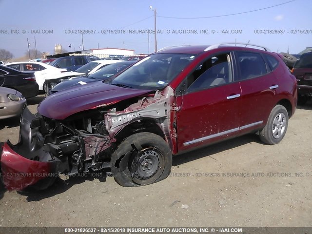 JN8AS5MT2FW667310 - 2015 NISSAN ROGUE SELECT S RED photo 2