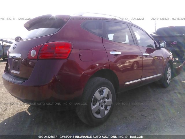 JN8AS5MT2FW667310 - 2015 NISSAN ROGUE SELECT S RED photo 4