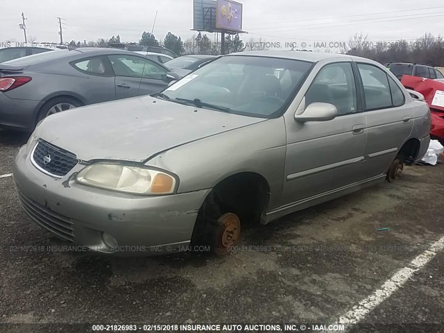 3N1BB51D81L114059 - 2001 NISSAN SENTRA SE GOLD photo 2