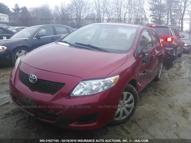 JTDBL40E599070881 - 2009 TOYOTA COROLLA LE/XLE RED photo 2